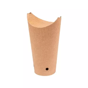 Gobelets à frites avec fermeture 8.5x18cm 22oz / 660ml kraft brun